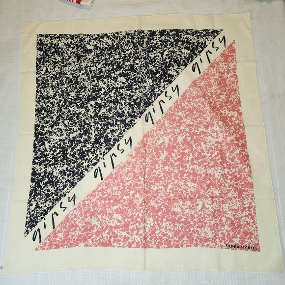 SONIA RYKIEL  Cotton Scarf 28x30 inches Made in France - Picture 6 of 9